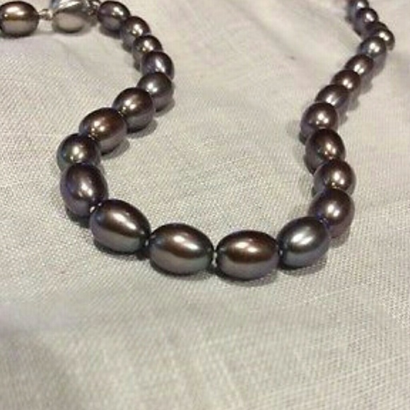 πTahitian Pearl necklace 18k White Gold π - Picture 3 of 4